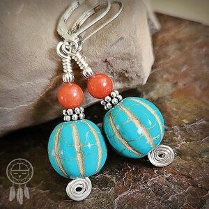 Sterling Silver Turquoise Earrings Handcrafted